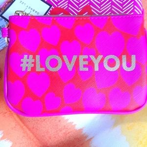 VALENTINE  Dabney Lee makeup.bag I Love You in pink detail